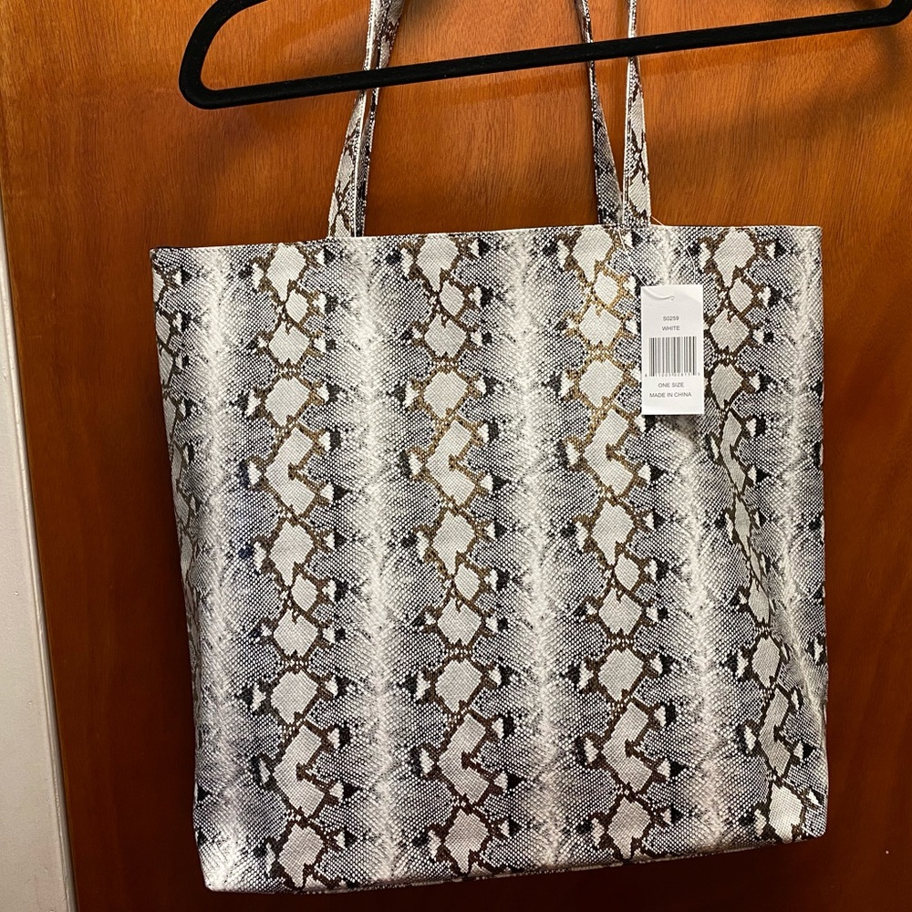 FAUX SNAKESKIN HANDBAG